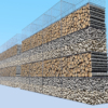 Gabion Basket Wall 3D Model Wood Log & Stone Rock Retaining Modular